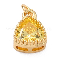 Véritables breloques en zircone cubique incrustée de laiton plaqué 18k or véritable&nbsp;ZIRC-L100-076G-01