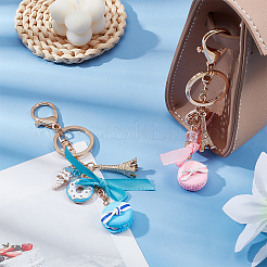2 porte-clés en résine en forme de gâteau macaron mignon&nbsp;KEYC-WR0001-43