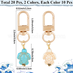 20 pendentif décoratif en turquoise synthétique de 2 styles&nbsp;KEYC-CP00005