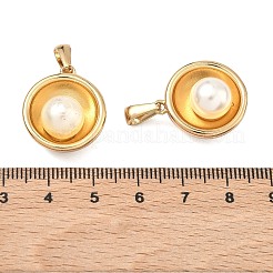 Anhänger aus 304 Edelstahl und ABS-Kunststoff mit Kunstperlen&nbsp;STAS-C172-18G
