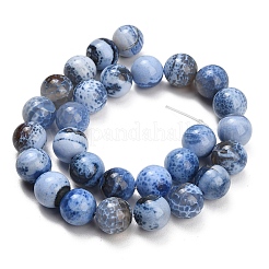 Brins de perles d'agate craquelée au feu naturel (teintes et chauffées)&nbsp;G-K425-A04-14mm