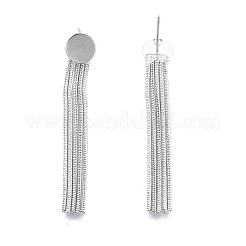 Messingquasten-Ohrstecker für Damen&nbsp;EJEW-G322-25P