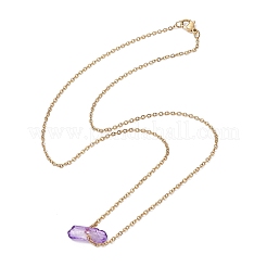 Colliers avec pendentif en forme de balle en cristal de quartz naturel teint&nbsp;NJEW-JN04536