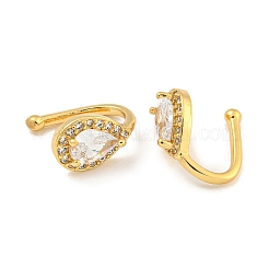 Manschettenohrringe aus Messing mit Mikropflaster und klaren Zirkonia für Damen&nbsp;EJEW-C104-132G