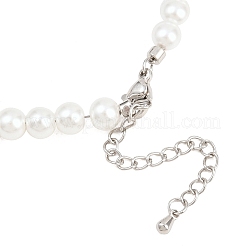 Fabrication de colliers de perles rondes imitation perle en laiton et plastique ABS&nbsp;KK-Z158-07P-02