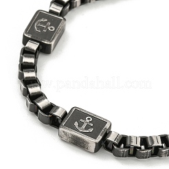 Braccialetti a maglie ad ancora in acciaio inossidabile smaltato 304 per donna&nbsp;BJEW-G717-15B