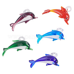 5pcs 5 Farben handgemachte Bunte Malerei-Anhänger&nbsp;LAMP-TA0001-66