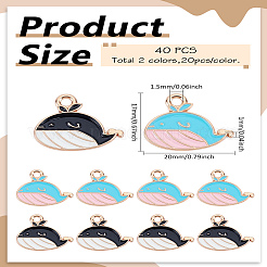 40pcs 2 pendentifs en alliage de couleurs&nbsp;ENAM-LP0001-91