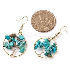 Orecchini pendenti con scaglie di howlite naturale&nbsp;EJEW-JE05726-02