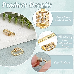 2 pz 925 fermagli in argento sterling con strass&nbsp;FIND-PH0022-30A