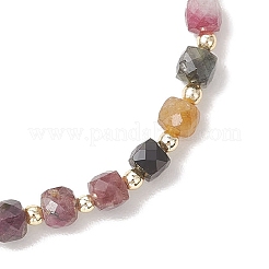 Braccialetti elastici con perline di ematite sintetica non magnetica e placcata in pietra preziosa naturale cubica per donna&nbsp;BJEW-JB13355