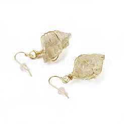 Orecchini pendenti in quarzo limone naturale&nbsp;EJEW-F228-A03