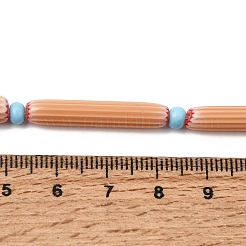Perles chevron en fil de verre faites à la main&nbsp;LAMP-Z019-01-01M