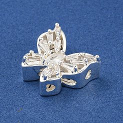 Laiton micro pavé de perles de zircone cubique claires&nbsp;KK-Z057-08S