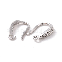 Ganchos para la oreja de latón con micro pavé de circonio cúbico transparente&nbsp;ZIRC-P100-05P