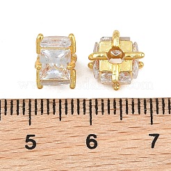 Pavé de perles de zircone cubique transparentes en laiton&nbsp;CU-CBA6A75-07G