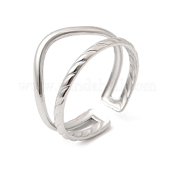 Offene Manschettenringe aus Edelstahl 304&nbsp;RJEW-P188-02D-P