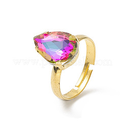 Verstellbare Ringe aus Glas mit Strassen&nbsp;RJEW-JR00558