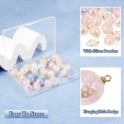 Pendenti acrilici della pietra preziosa imitazione 40pcs 4 colori&nbsp;SACR-TA0001-22