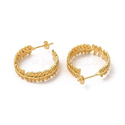 Aretes de latón con revestimiento de hojas&nbsp;EJEW-P221-25G