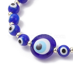 Braccialetti elastici con perline rotonde in vetro lavorato a lume&nbsp;BJEW-JB11986