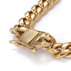 Braccialetti a catena cubana in acciaio inossidabile 304 da uomo con placcatura ionica (ip)&nbsp;BJEW-P263-B01-G