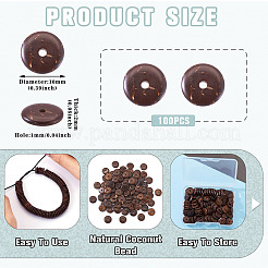 100 pieza de hebras de cuentas de coco natural&nbsp;COCO-TA0001-01C