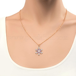 12 pendentif en laiton bicolore avec zircone cubique&nbsp;KK-DR0001-57