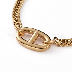 Bracciali a maglie ovali in acciaio inossidabile 304&nbsp;BJEW-JB05886