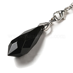 Pendule de radiographie en obsidienne naturelle&nbsp;G-H286-03P-06