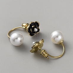 Boucles d'oreilles à tige en alliage avec fleur&nbsp;EJEW-WH0816-010G-A