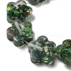 Jaspe impérial naturel teint avec des brins de perles de résine&nbsp;G-G083-G06-01