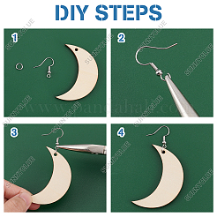 Kits de fabrication de boucles d'oreilles en forme de goutte de lune&nbsp;DIY-SC0018-65