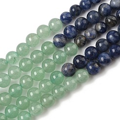 Chakra natürlicher roter Jaspis & gelbe Jade & grüner Aventurin & Tigerauge & Sodalith & Amethyst Perlenstränge&nbsp;X-G-NH0002-E02-4mm