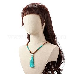 Collana con ciondolo grande in nylon con nappa per donna ragazza&nbsp;NJEW-JN03695