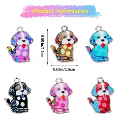 30pcs 6 colores aleación esmalte pandants&nbsp;ENAM-SZ0004-18