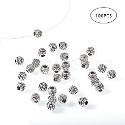 Tibetan Silberlegierung beads&nbsp;PALLOY-PH0005-24-WH