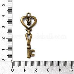 Pendente basi di strass in lega a chiave stile tibetano&nbsp;TIBEP-Q036-001AB-NR