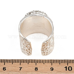 Anello a polsino aperto con perle naturali e strass in cristallo di argilla polimerica&nbsp;RJEW-F077-24MS-01-A