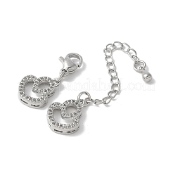Kettenverlängerung aus Messing mit klarem Zirkonia&nbsp;KK-F893-14P