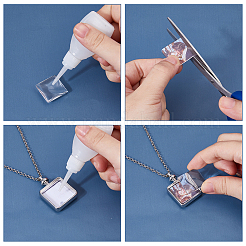 150 Stück 8 Arten transparentes Glas quadratische Cabochons&nbsp;GGLA-FH0001-04