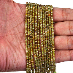 Facettierte Unterlegscheibe natürliche grüne Granatperlenstränge&nbsp;G-F289-40B
