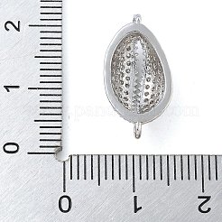 Gestellplattierung Messing Mikropflaster klare Zirkonia Muschelförmige Verbindungsstück Charms&nbsp;KK-A234-078P