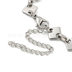 Anlaufgeschützte Rhombus-Gliederkettenarmbänder aus Edelstahl 304 für Männer und Frauen&nbsp;BJEW-D042-02P