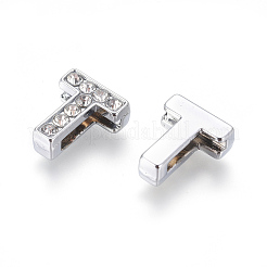 Breloques de diapositives initiales avec strass de grade A en alliage &nbsp;ALRI-R032-T-FF