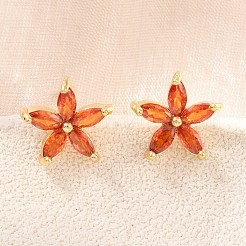Orecchini da donna in ottone con micro pavé di zirconi cubici&nbsp;KK-A305-05G-06