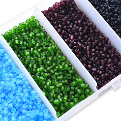 6000pcs 5 Farben mattiertes opakes Glas Saatperlen&nbsp;SEED-YW0001-17