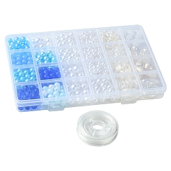 DIY-Sets zur Schmuckherstellung aus runden Kunstperlen aus Acryl und ABS-Kunststoff&nbsp;DIY-FS0007-41