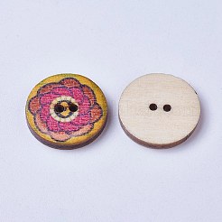 Gedruckte Holzknöpfen&nbsp;WOOD-TAC0003-02B