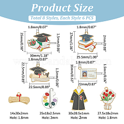 48 pièces 8 styles pendentifs en alliage émail pour la saison de remise des diplômes&nbsp;ENAM-PH0002-85
